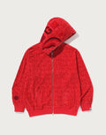 Relaxed Sport Print Hoodie - Red