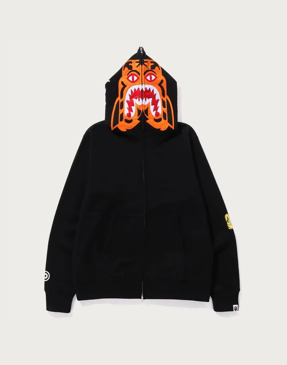 Men's Animal Graphic Full-Zip Hoodie - Black