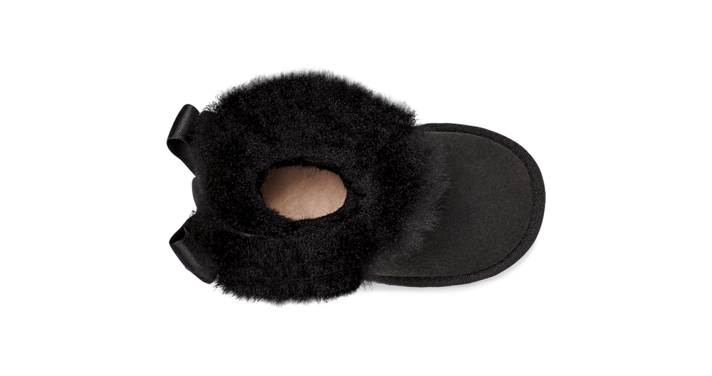 Toddler Sheepskin Bow Boot - Black