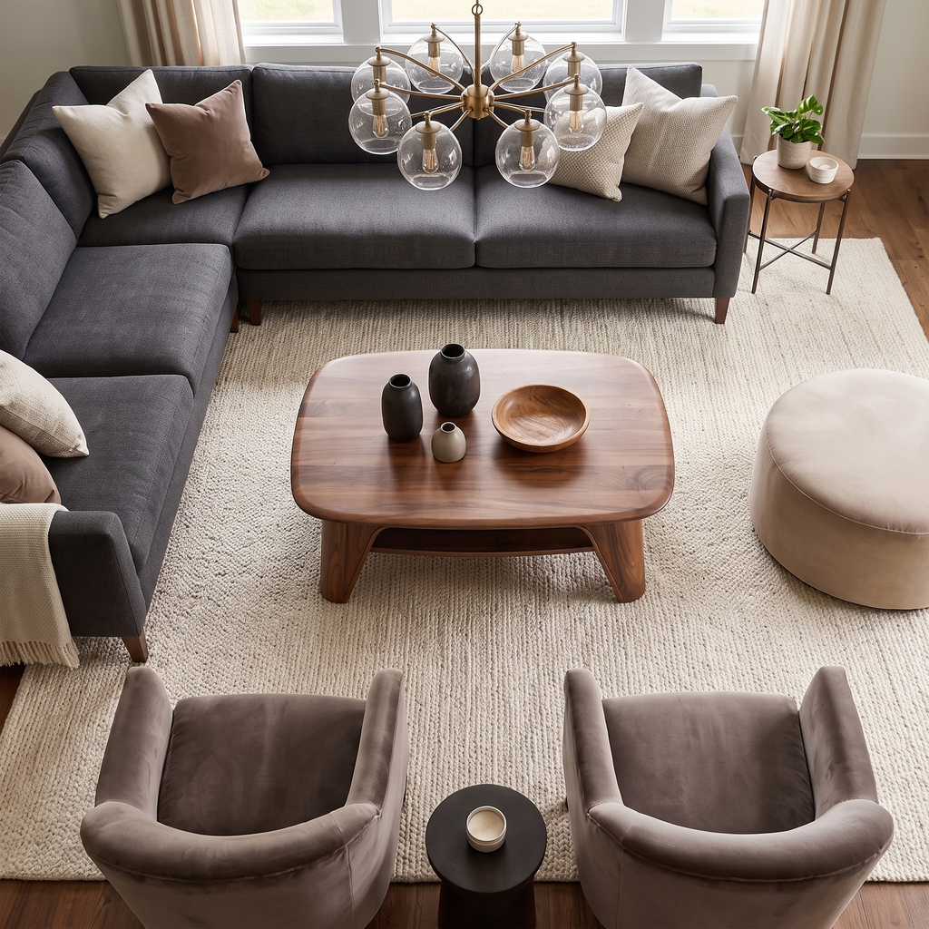 Modern Coffee Table With Curved Pillar Design For Living Room And Sitting Room