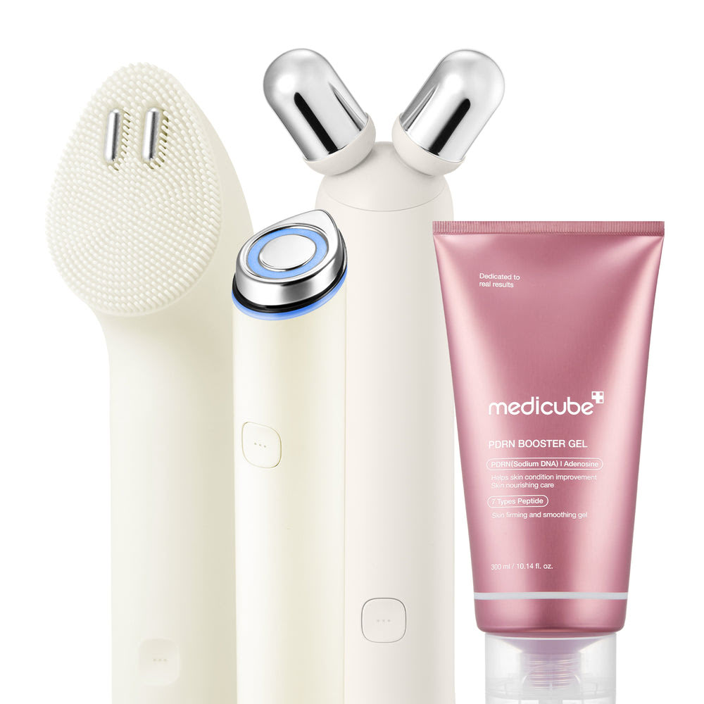 Pink Facial Roller & Cleansing Device Set