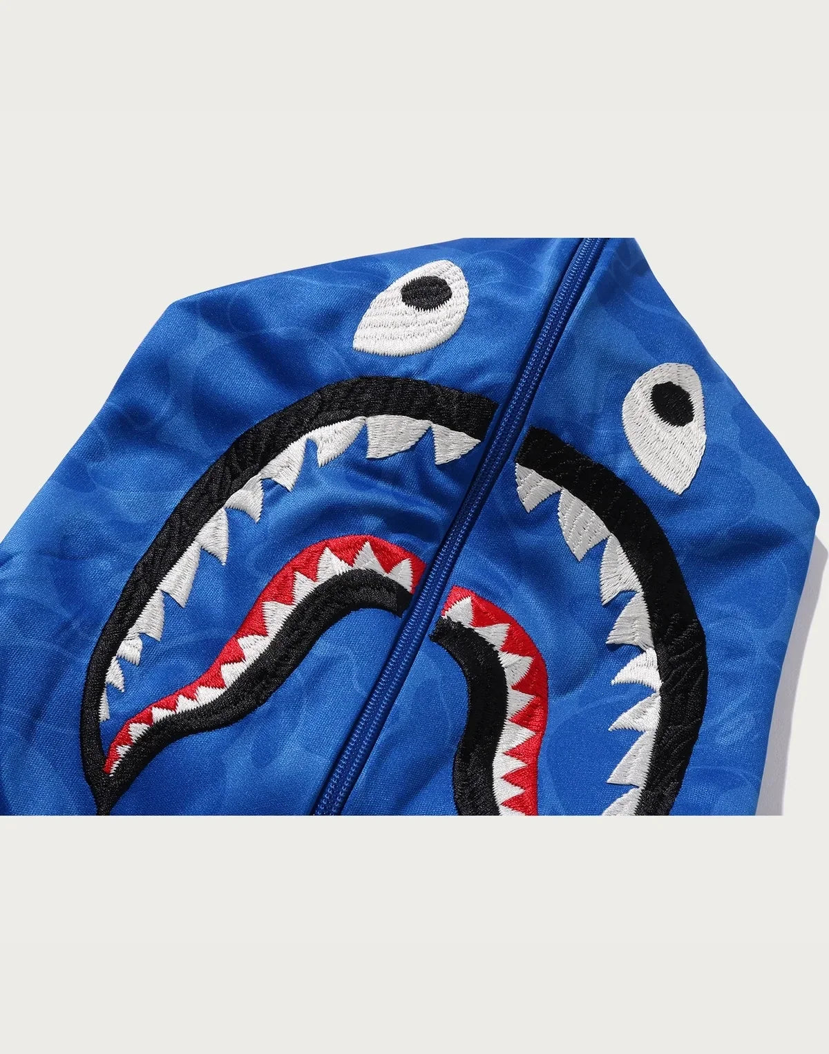 Relaxed Full-Zip Cotton Hoodie - Blue