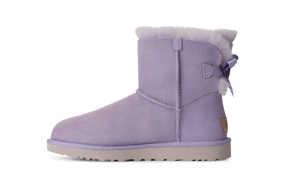 Women's Mini Sheepskin Bow Boot - Moonlight