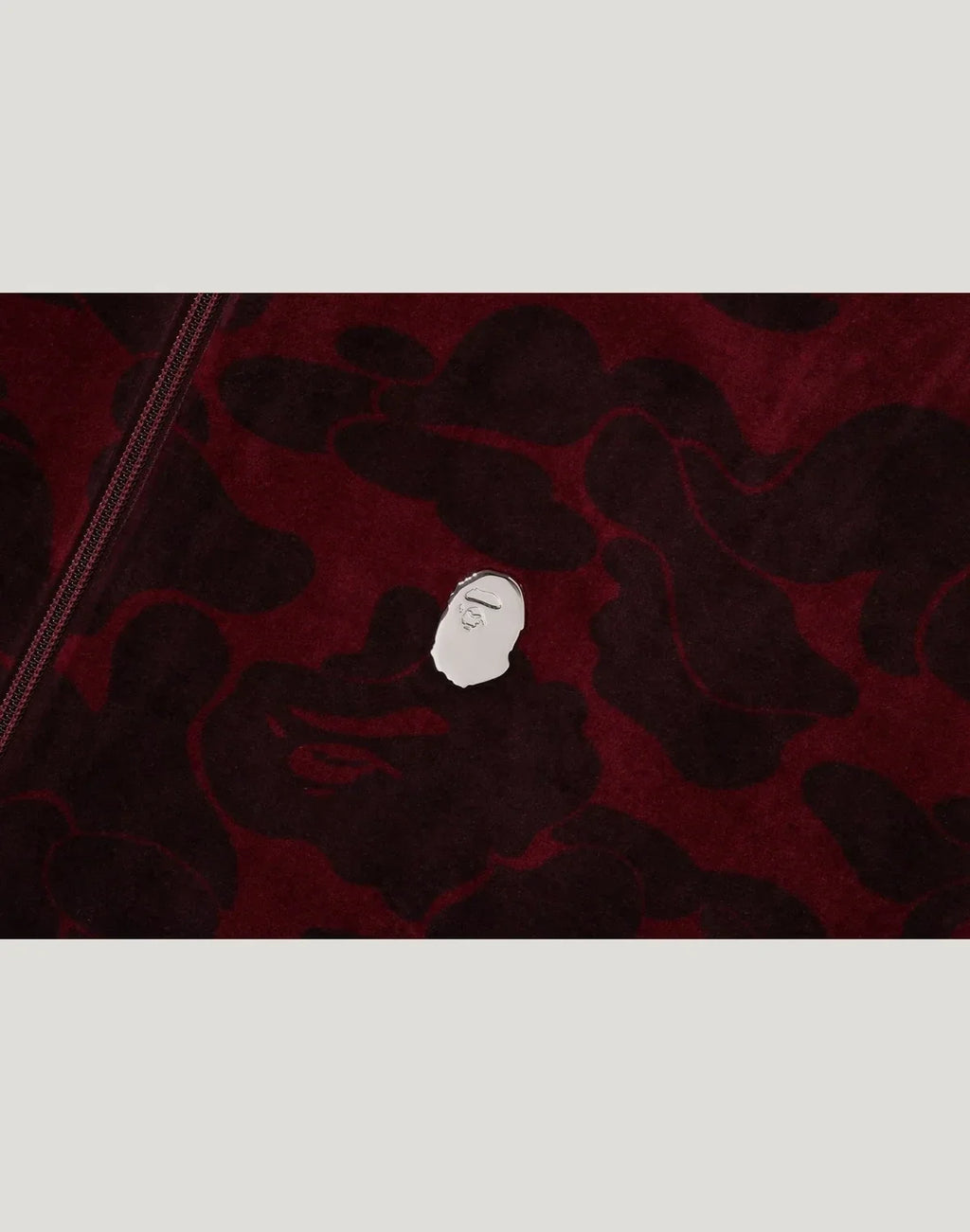 Men's Relaxed Velour Track Jacket - Burgundy