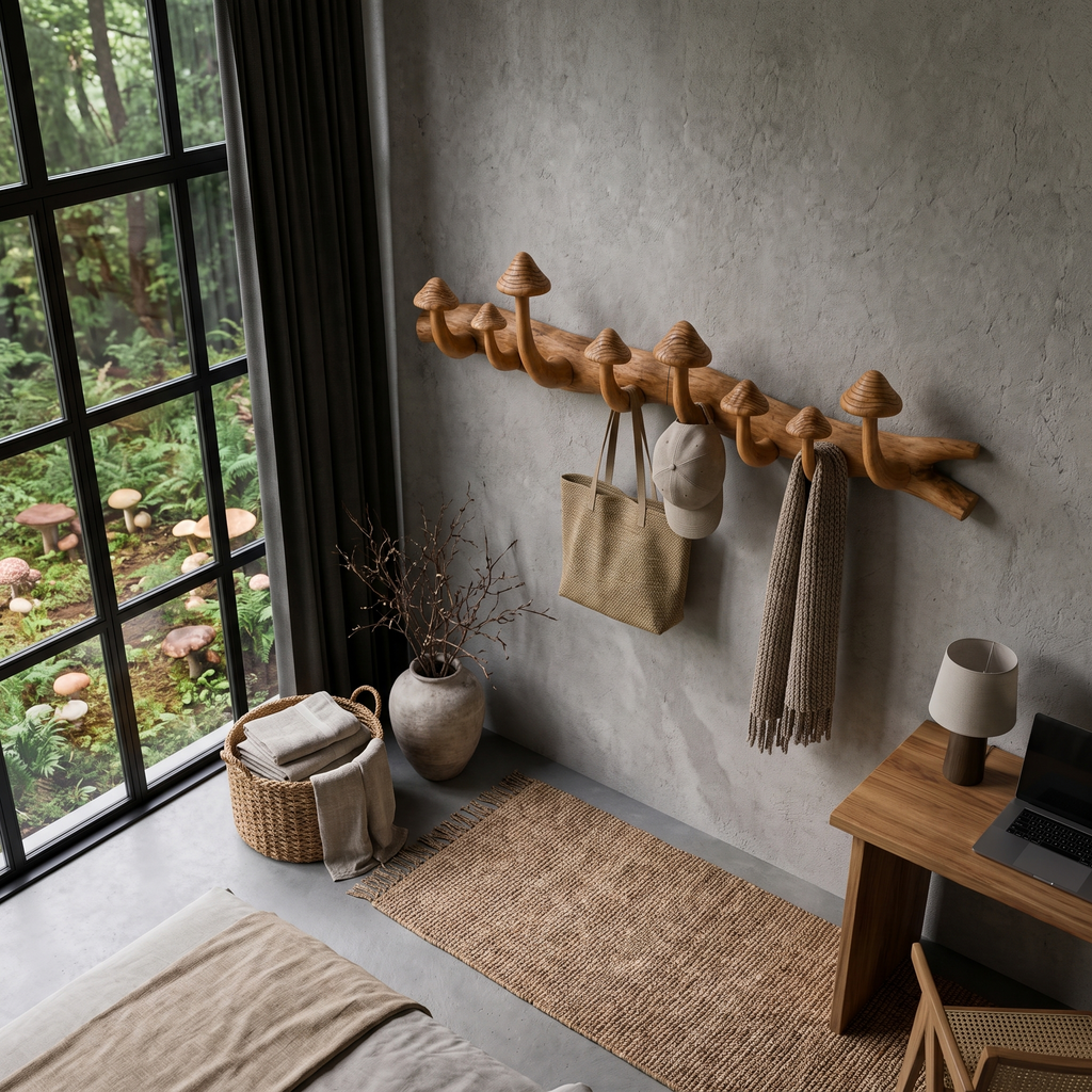 Rustic Wall Mounted Coat Rack Hook Organizer For Entryway Hallway
