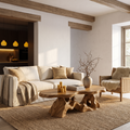 Organic Coffee Table With Sculptural Tree Root Base For Living Room