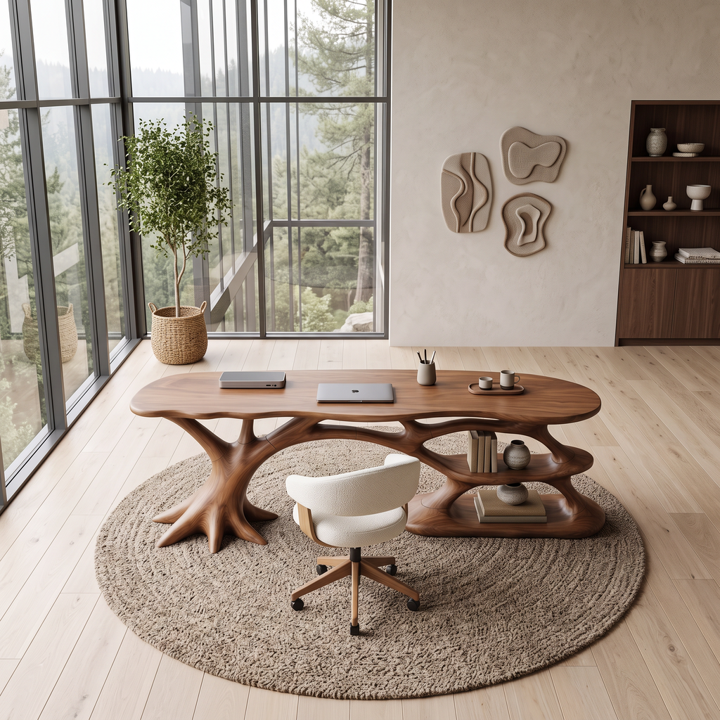 Handcrafted Open Shelf Desk Home Office Living Room