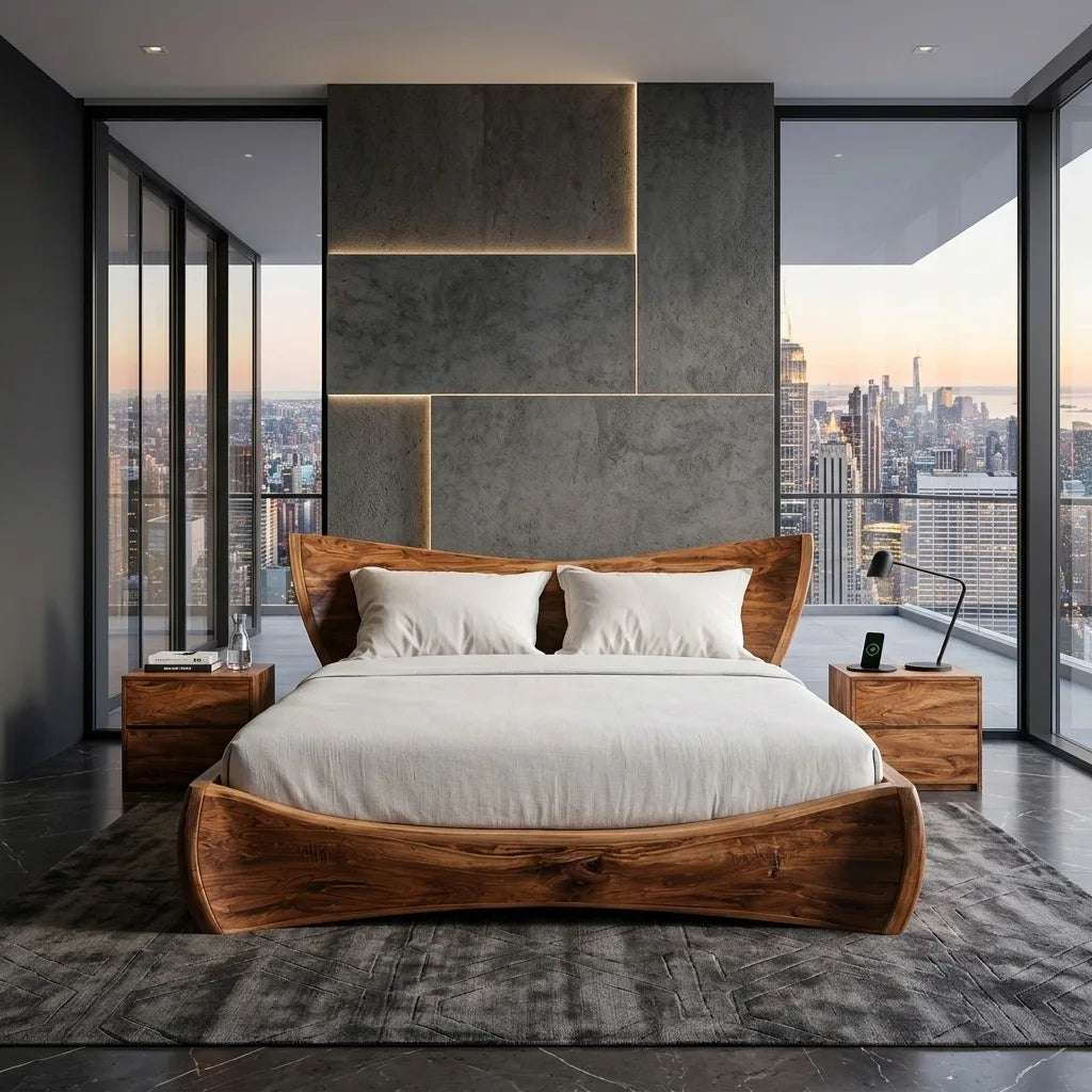Modern Wooden Platform Bed For Master Bedroom