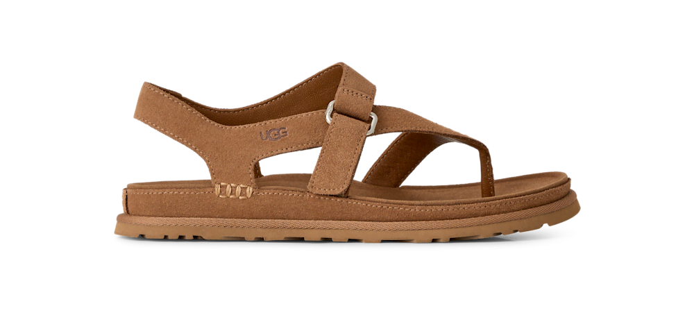 Women's Suede Toe-Post Sandal - Wheat
