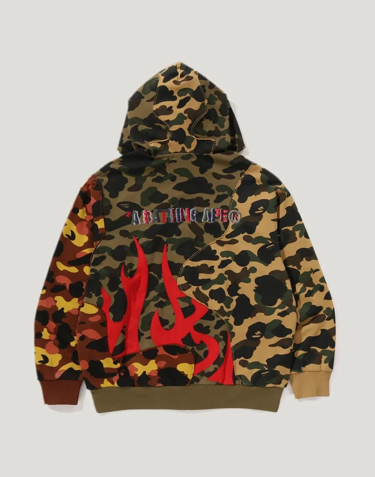 Upcycled Camo Full-Zip Hoodie - Multi