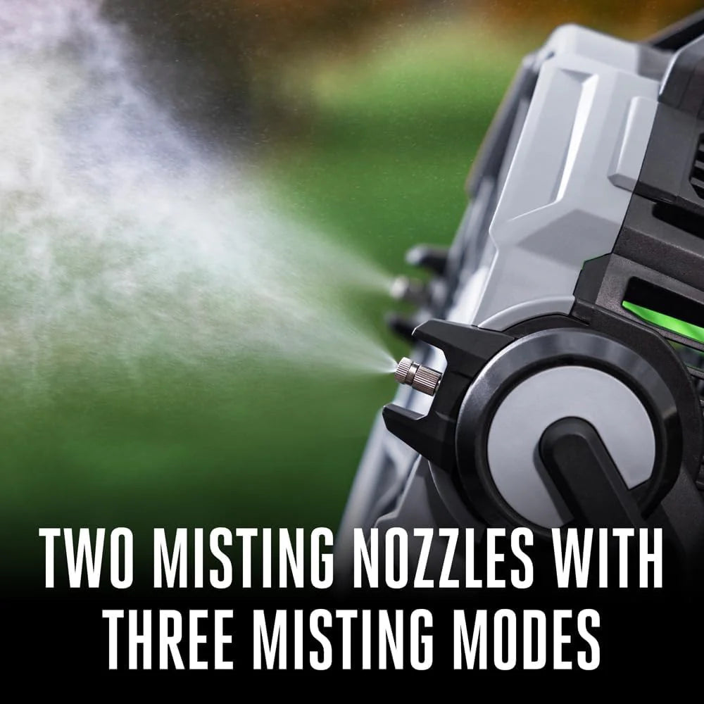 POWER+ 18 in Portable Outdoor Electric Misting Fan, 5 Speeds