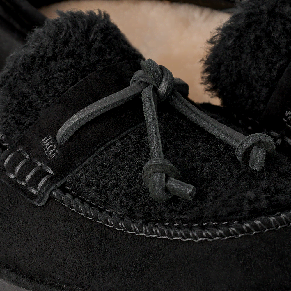 Women's Suede Sheepskin Loafer - Black