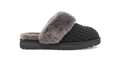 Women's Knit Sheepskin Slipper - Charcoal