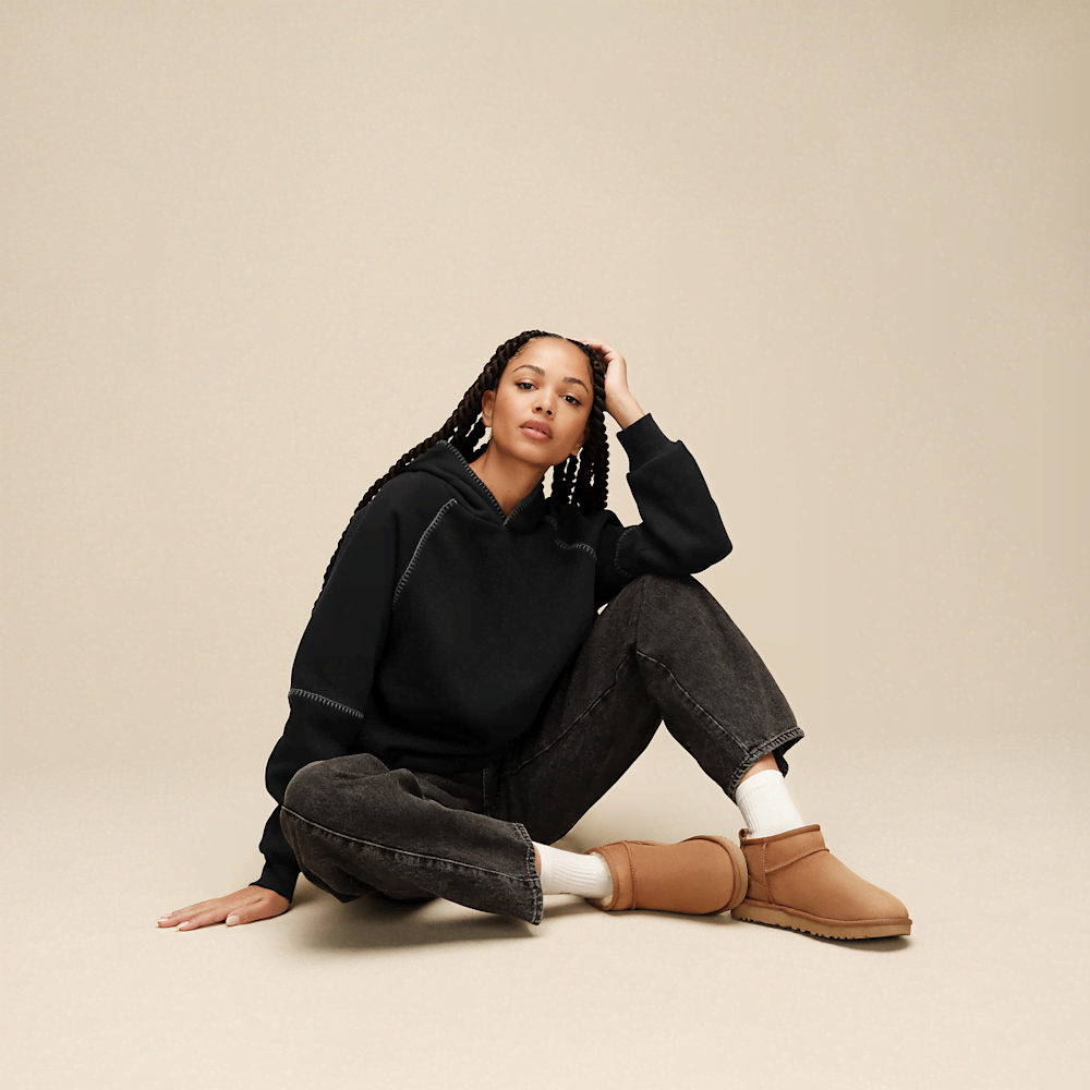 Women's Oversized Fleece Hoodie - Chestnut