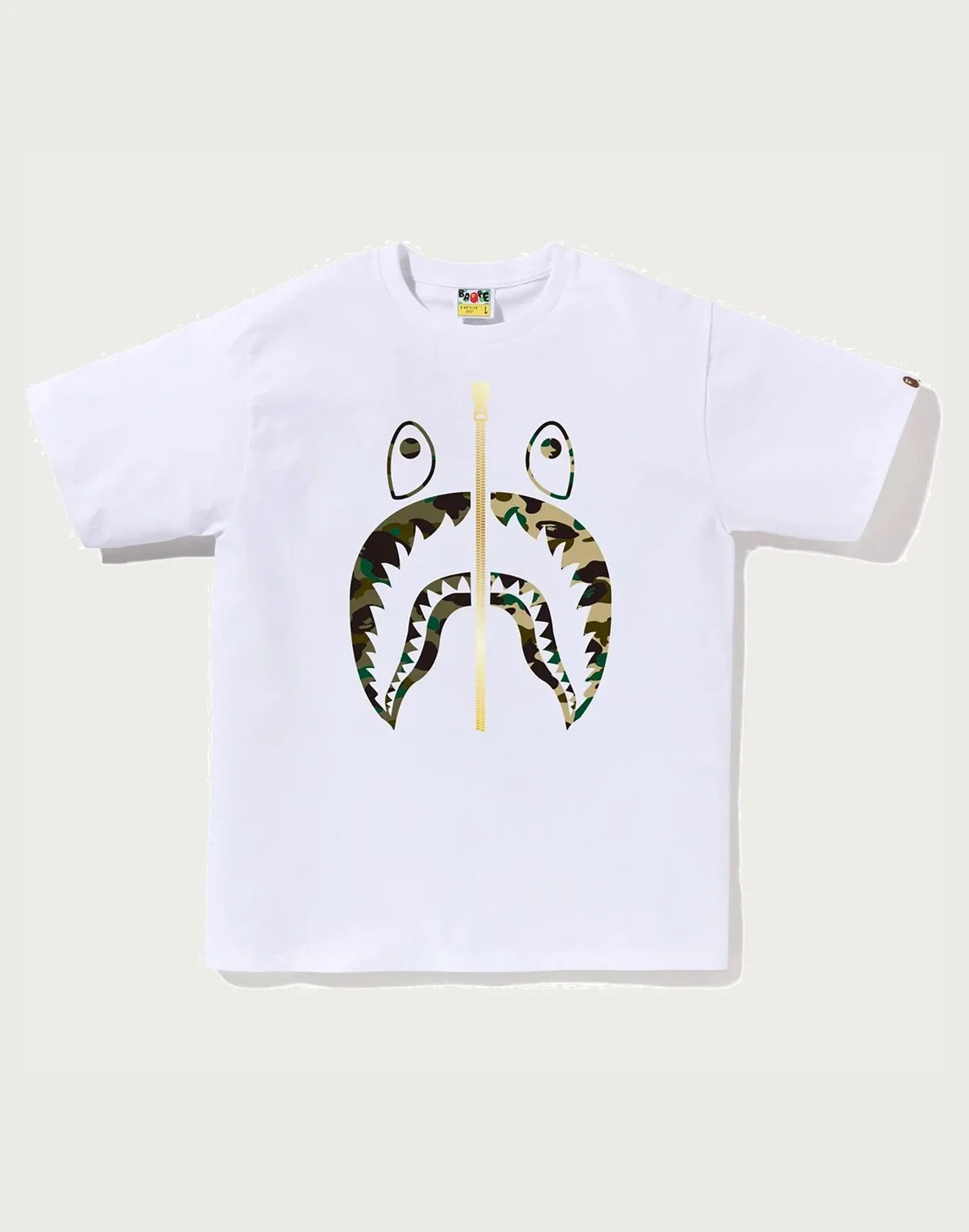 Men's Cotton Split Camo Graphic T-Shirt - White