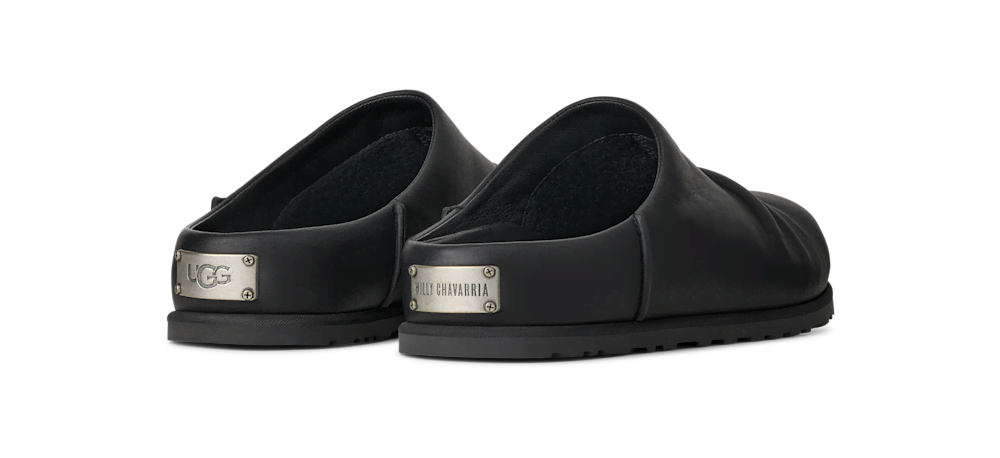 All-Gender Leather Wool-Lined Clog - Black