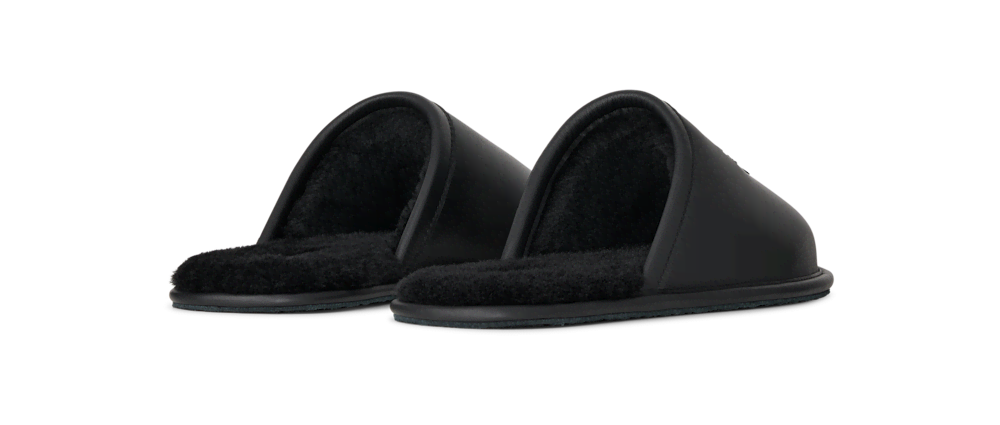 All-Gender Leather Hotel Slipper - Black