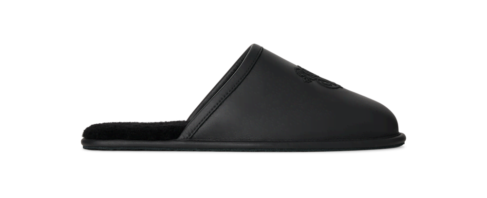 All-Gender Leather Hotel Slipper - Black
