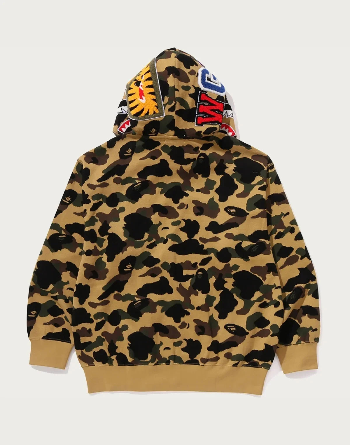 Relaxed Cotton Camo Full-Zip Hoodie - Yellow