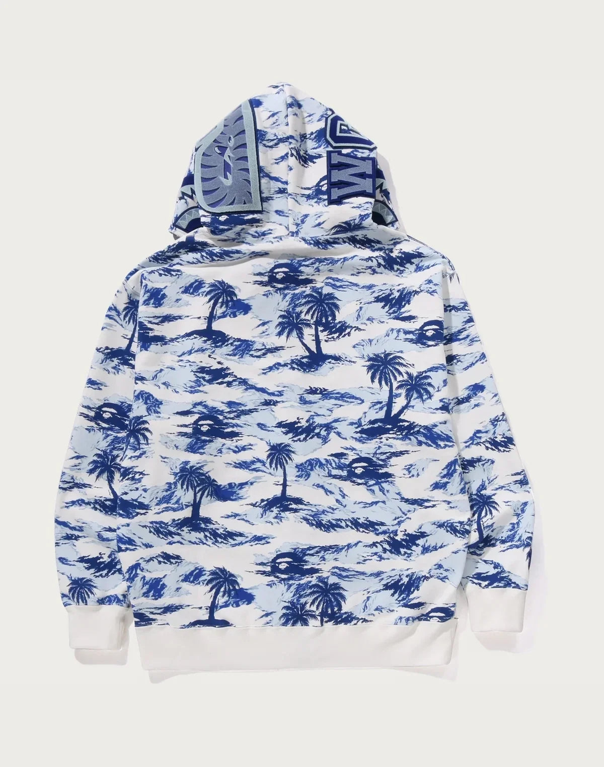 Relaxed Palm Camo Full-Zip Hoodie - Blue