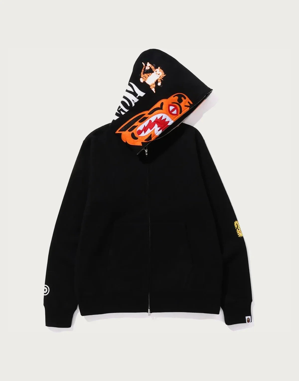 Men's Animal Graphic Full-Zip Hoodie - Black