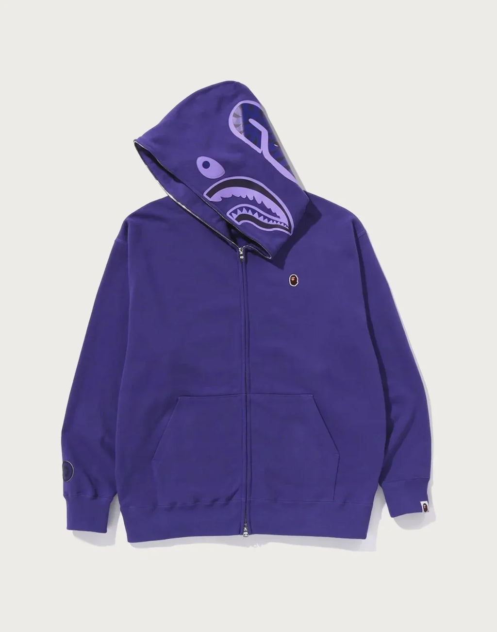 Relaxed Full-Zip Cotton Hoodie - Black