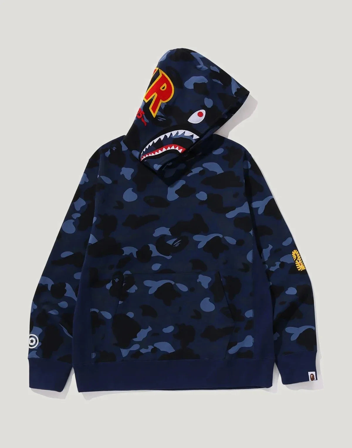 Cotton Camo Pullover Hoodie - Navy