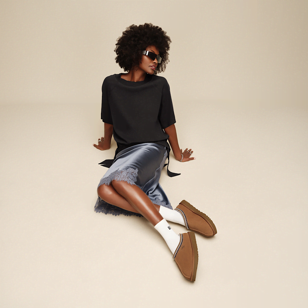 Women's Suede Sheepskin Slipper - Moonlight