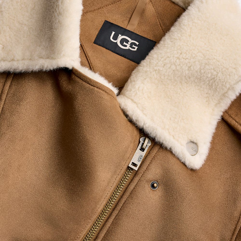 Women's Faux Suede Shearling Moto Jacket