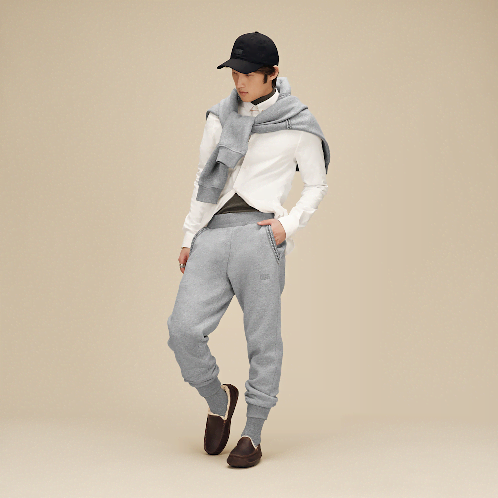 Men's Cotton Blend Drawstring Joggers - Purple
