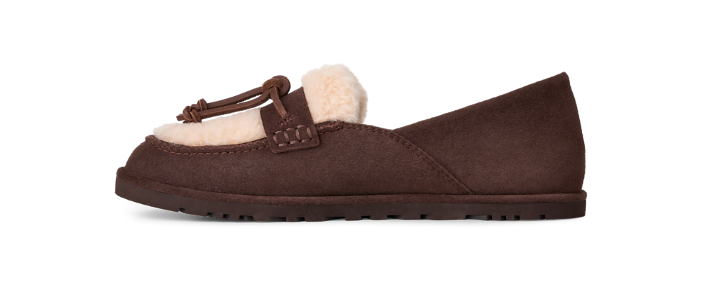 Women's Suede Sheepskin Loafer - Black
