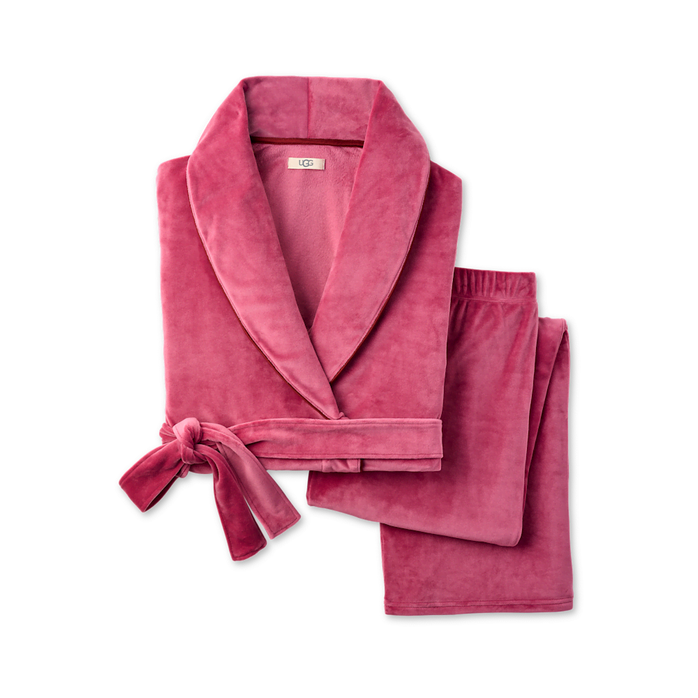 Women's Velvet Wrap Top And Straight Leg Pant Set