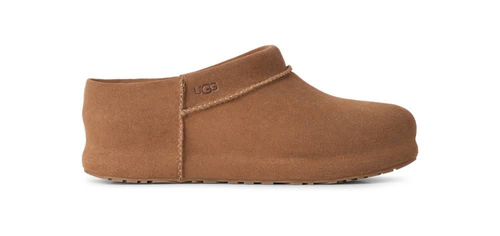 Women's Suede Sheepskin-Lined Clog - Chestnut