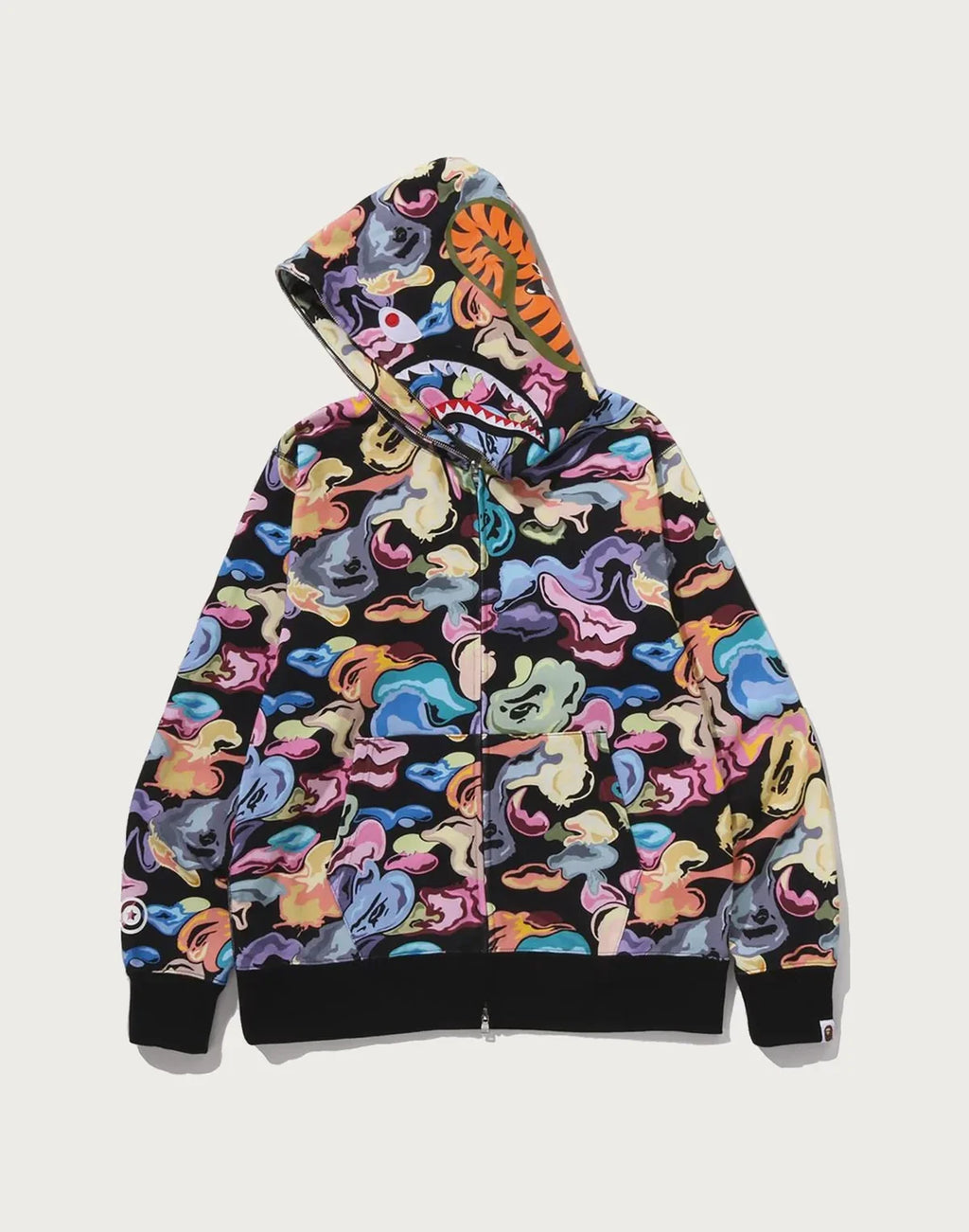 Camo Full-Zip Fleece Hoodie - Black