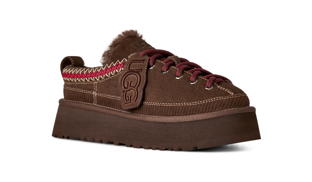 Women's Suede Lace-Up Platform Slipper - Sand