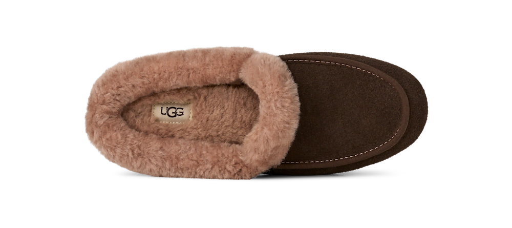 Women's Suede Sheepskin Collar Mule - Moonlight
