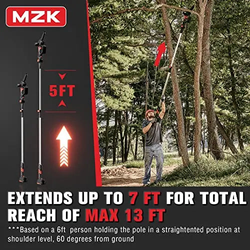 MZK 2-in-1 Cordless Pole Saw With Mini Chainsaw And 3 Replacement Chain