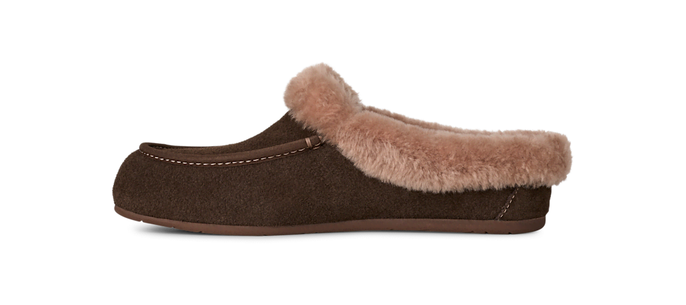 Women's Suede Sheepskin Collar Mule - Moonlight