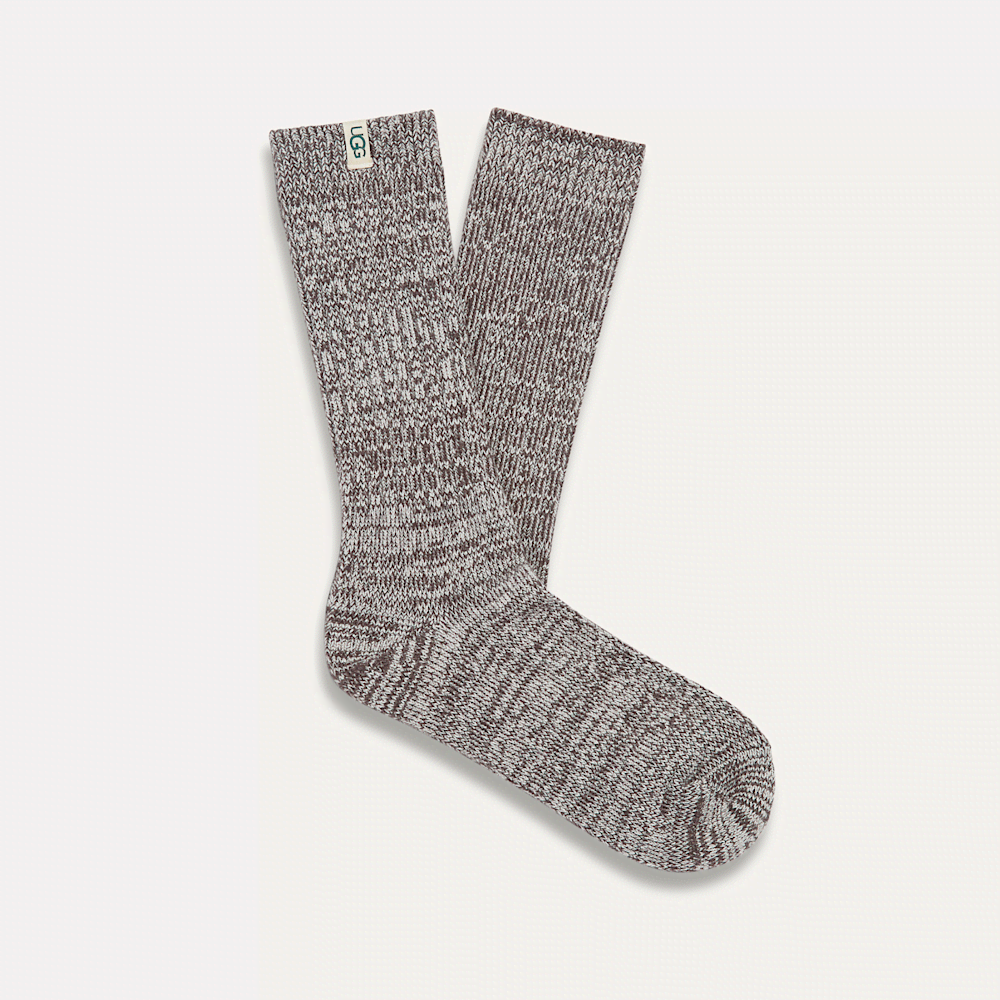 Women's Rib Knit Slouchy Crew Socks - Sand