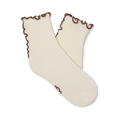Women's Ruffled Quarter Socks - White Orange
