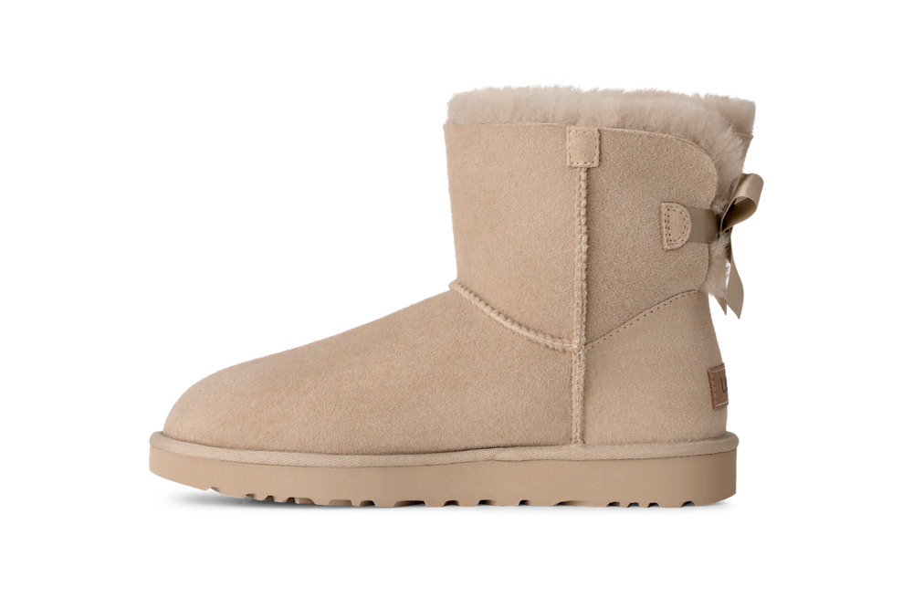 Women's Mini Sheepskin Bow Boot - Moonlight