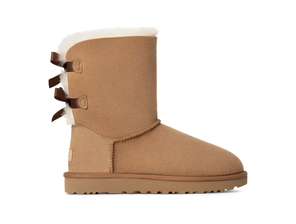 Women's Sheepskin Bow Boot - Black