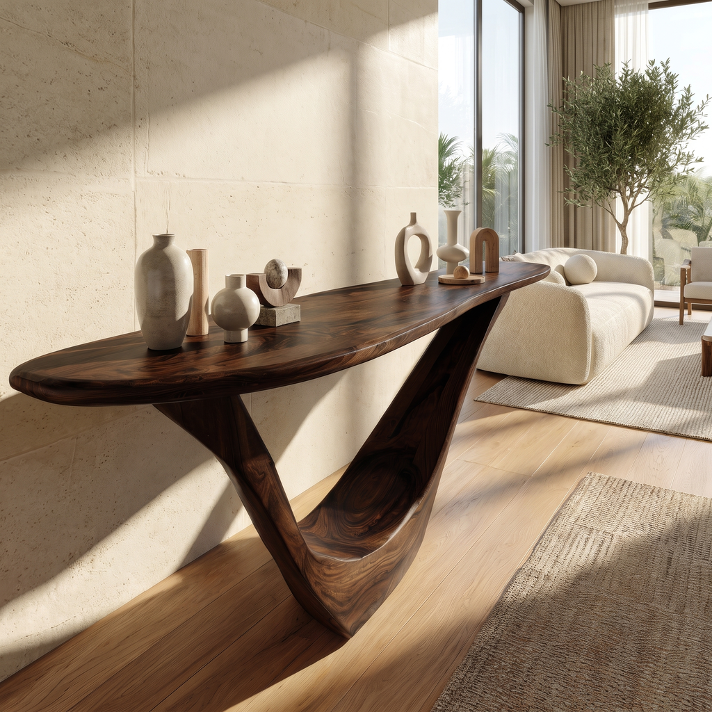Aerovyn Sculpted Solid Wood Console Table