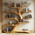 Arborelle Sculpted Solid Wood Tree Bookshelf