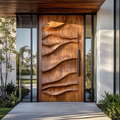 Arvexa Sculpted Solid Wood Rectangular Single Door