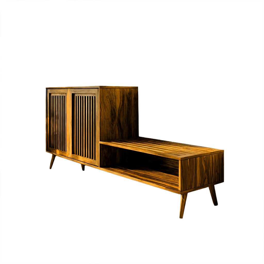 Lioren Solid Wood Entryway Bench Shoe Rack With Storage And Low Cabinet