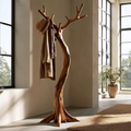 Lunareth Sculpted Solid Wood Tree Coat Rack