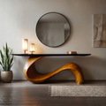 Midcentury Sculptural Console Table Entryway