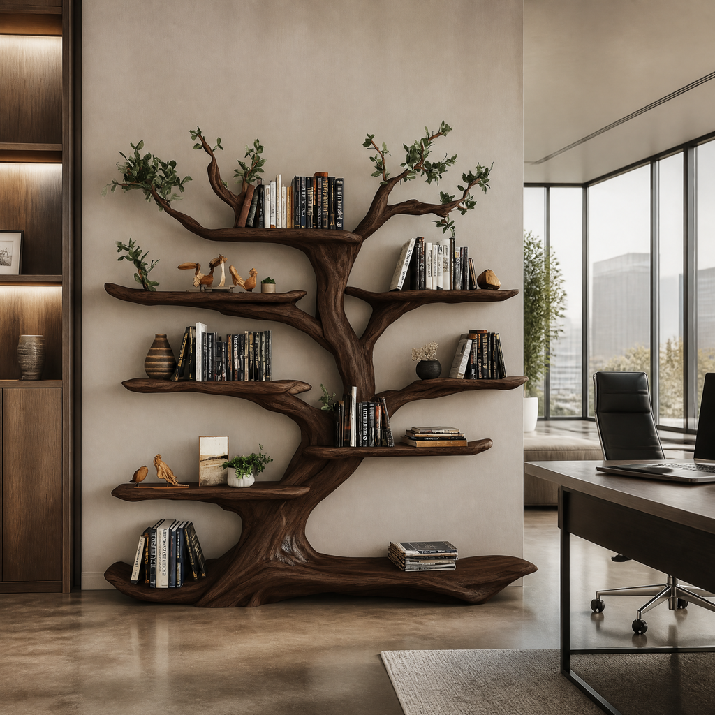 Arborelle Sculpted Solid Wood Tree Bookshelf