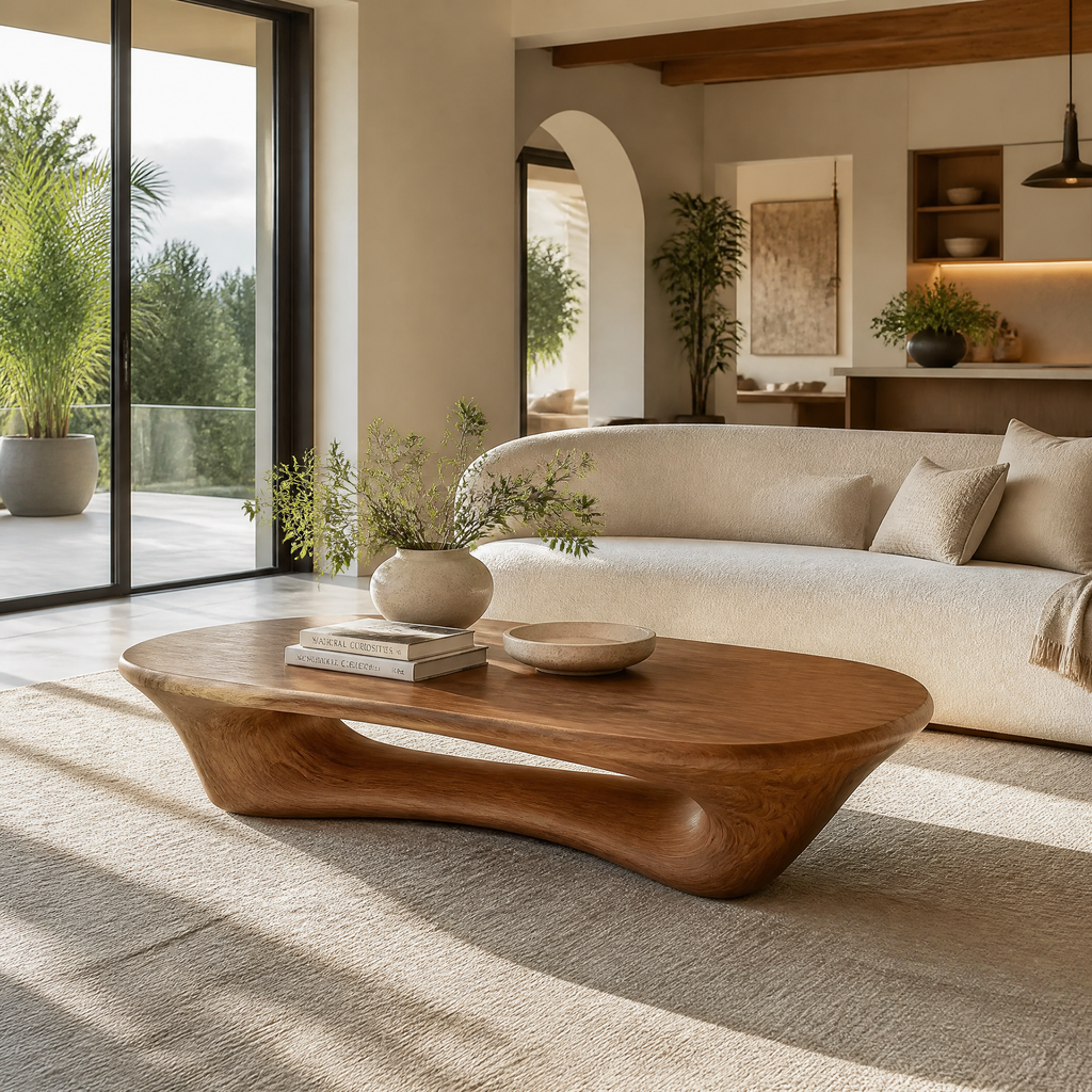 Valthera Sculpted Solid Wood Coffee Table SPA235732